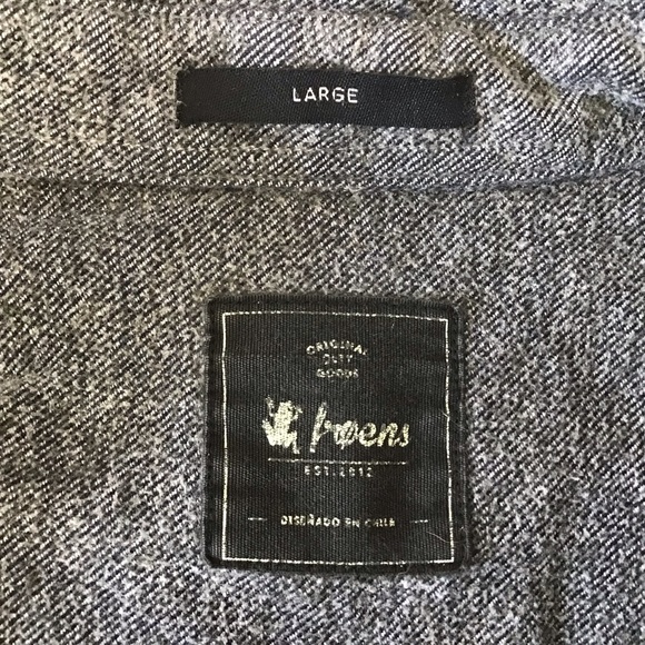 Gray 100% Cotton Heathered button up long sleeve top large - Picture 9 of 9